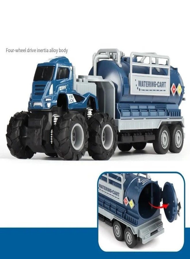 SHIPEASE شاحنة نقل مياه وزيت معدنية مصبوبة من SHIPEASE، غير قابلة للكسر، تعمل بالاحتكاك، لعبة للأطفال الأولاد والبنات، مركبة سحب للخلف (متعددة الألوان، عبوة من قطعة واحدة) - Image 4